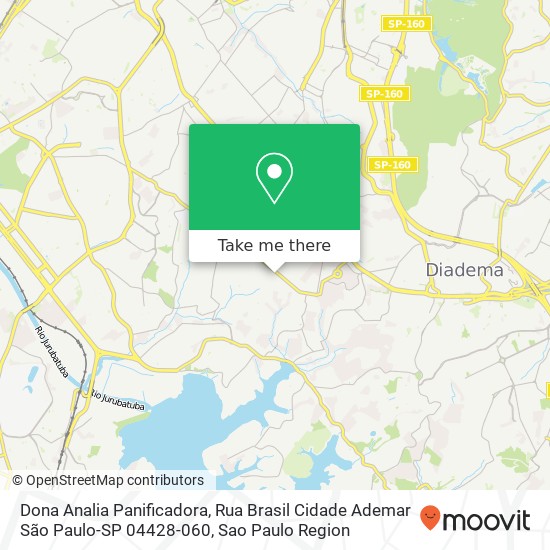 Mapa Dona Analia Panificadora, Rua Brasil Cidade Ademar São Paulo-SP 04428-060