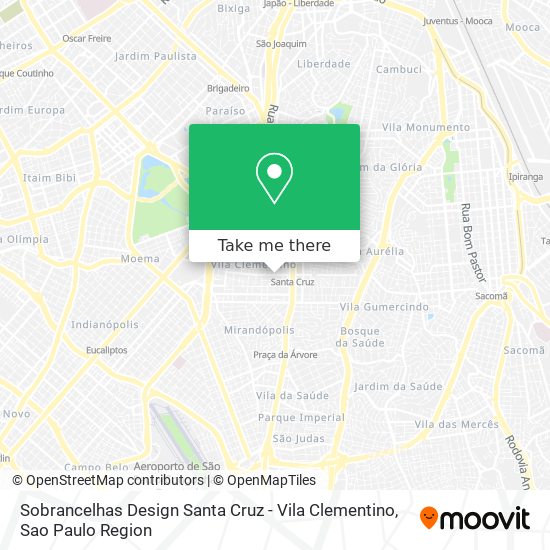 Mapa Sobrancelhas Design Santa Cruz - Vila Clementino
