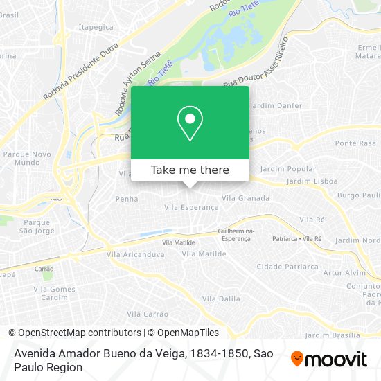 Mapa Avenida Amador Bueno da Veiga, 1834-1850