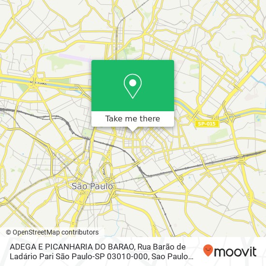 ADEGA E PICANHARIA DO BARAO, Rua Barão de Ladário Pari São Paulo-SP 03010-000 map