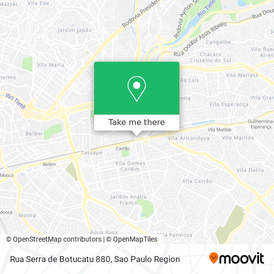 Rua Serra de Botucatu 880 map