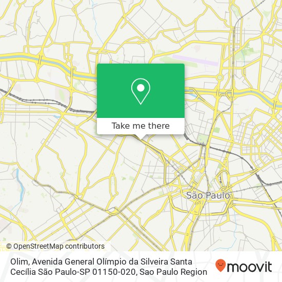 Mapa Olim, Avenida General Olímpio da Silveira Santa Cecília São Paulo-SP 01150-020