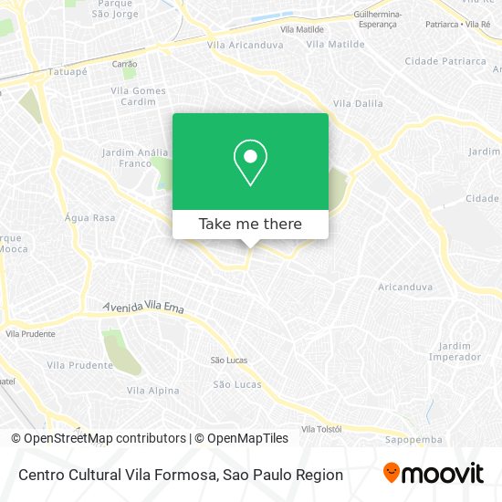 Centro Cultural Vila Formosa map