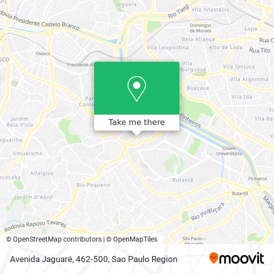 Mapa Avenida Jaguaré, 462-500