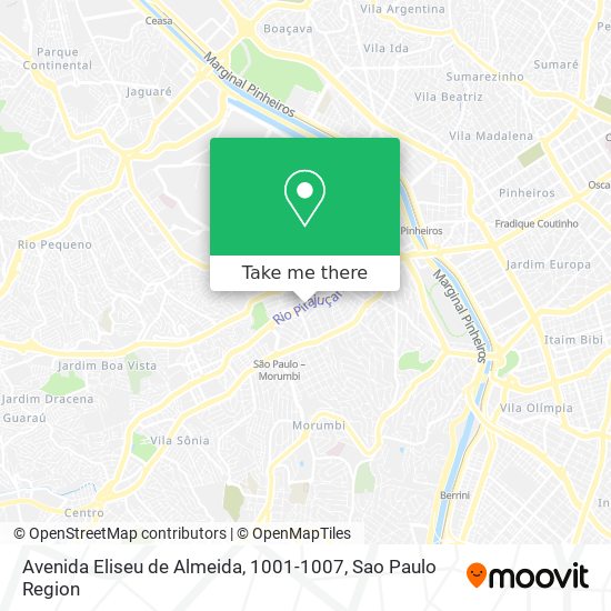 Mapa Avenida Eliseu de Almeida, 1001-1007