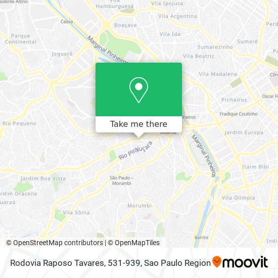 Rodovia Raposo Tavares, 531-939 map