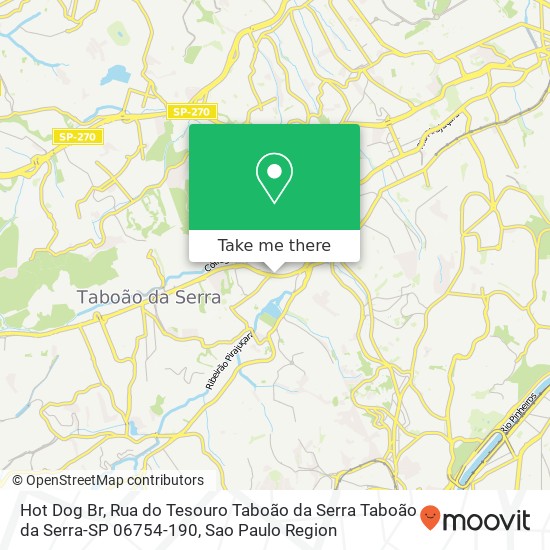 Mapa Hot Dog Br, Rua do Tesouro Taboão da Serra Taboão da Serra-SP 06754-190
