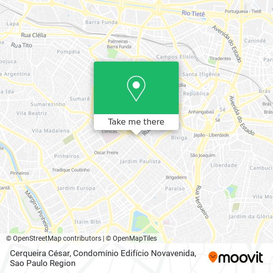 Mapa Cerqueira César, Condomínio Edifício Novavenida