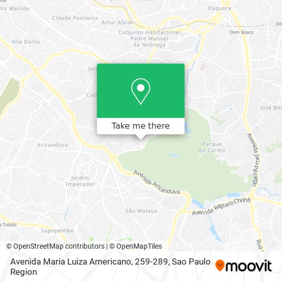 Mapa Avenida Maria Luiza Americano, 259-289