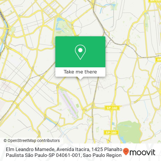 Mapa Elm Leandro Mamede, Avenida Itacira, 1425 Planalto Paulista São Paulo-SP 04061-001