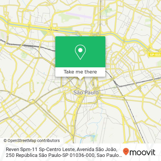 Mapa Reven Spm-11 Sp-Centro Leste, Avenida São João, 250 República São Paulo-SP 01036-000