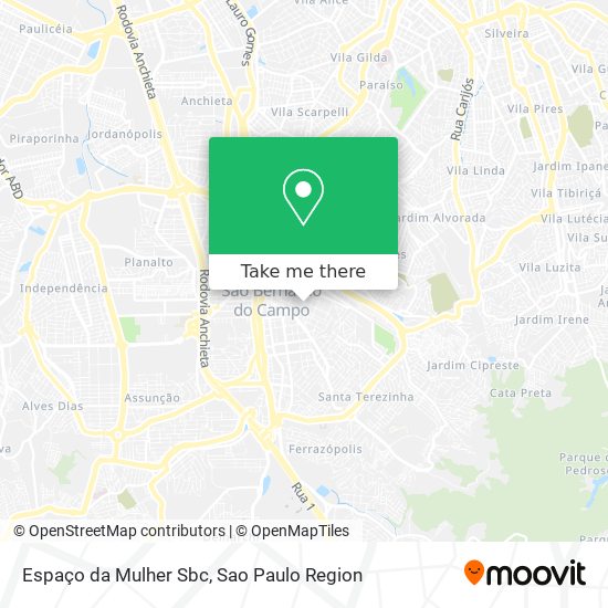 Espaço da Mulher Sbc map