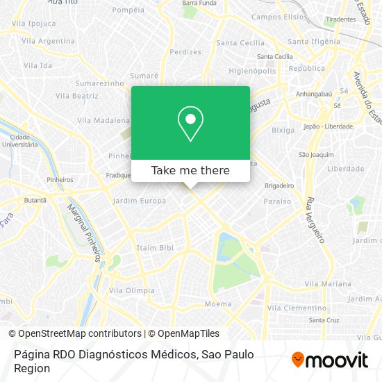 Página RDO Diagnósticos Médicos map