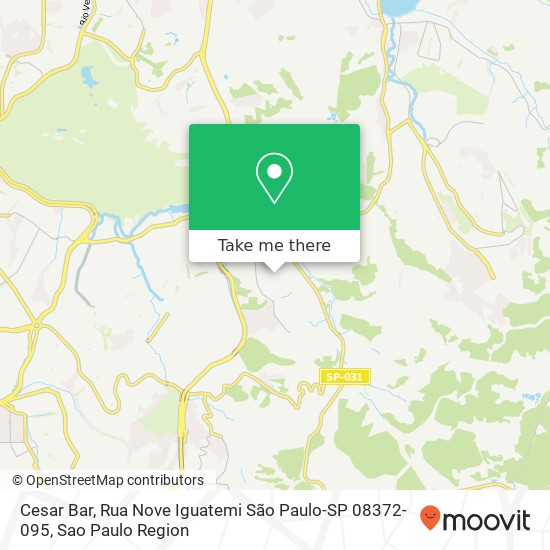 Mapa Cesar Bar, Rua Nove Iguatemi São Paulo-SP 08372-095
