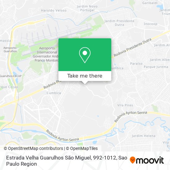Estrada Velha Guarulhos São Miguel, 992-1012 map