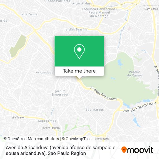 Avenida Aricanduva (avenida afonso de sampaio e sousa aricanduva) map