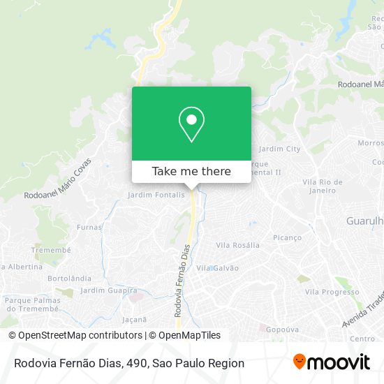 Rodovia Fernão Dias, 490 map