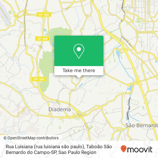 Rua Luisiana (rua luisiana são paulo), Taboão São Bernardo do Campo-SP map