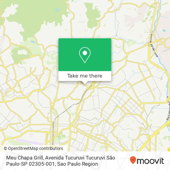 Mapa Meu Chapa Grill, Avenida Tucuruvi Tucuruvi São Paulo-SP 02305-001