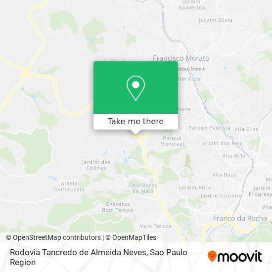 Mapa Rodovia Tancredo de Almeida Neves