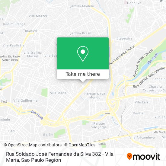 Mapa Rua Soldado José Fernandes da Silva 382 - Vila Maria