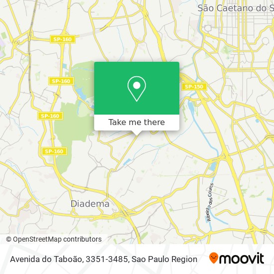 Mapa Avenida do Taboão, 3351-3485