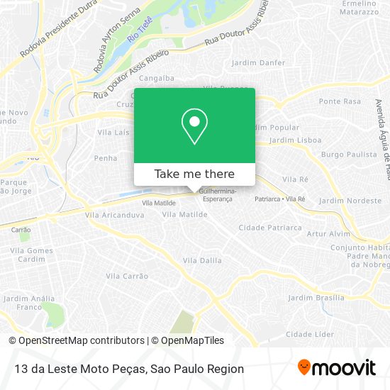 13 da Leste Moto Peças map