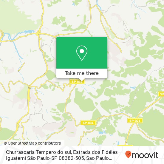 Mapa Churrascaria Tempero do sul, Estrada dos Fidéles Iguatemi São Paulo-SP 08382-505