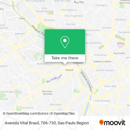 Mapa Avenida Vital Brasil, 706-730