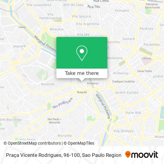 Mapa Praça Vicente Rodrigues, 96-100