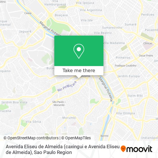 Avenida Eliseu de Almeida (caxingui e Avenida Eliseu de Almeida) map