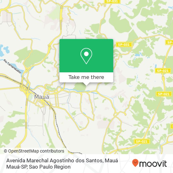 Mapa Avenida Marechal Agostinho dos Santos, Mauá Mauá-SP