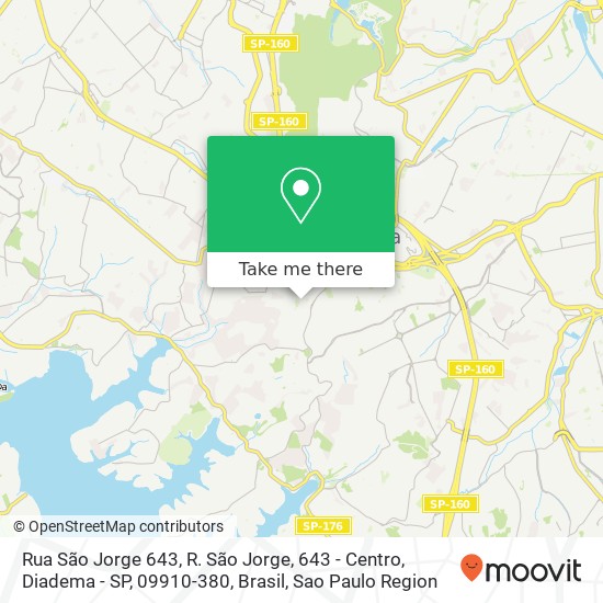 Mapa Rua São Jorge 643, R. São Jorge, 643 - Centro, Diadema - SP, 09910-380, Brasil