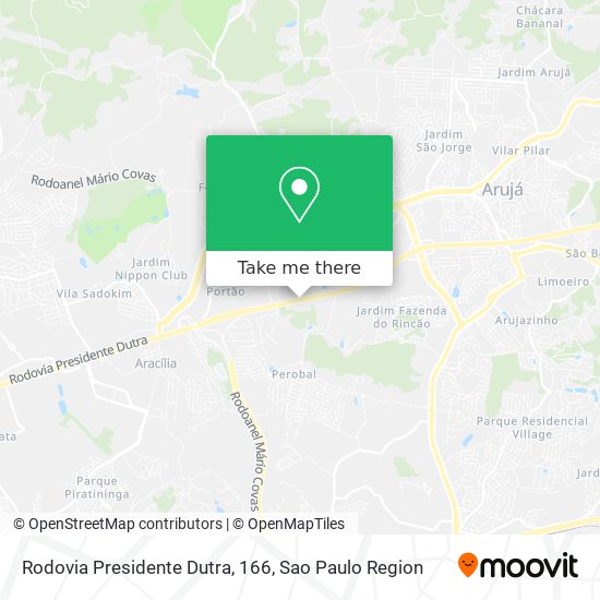 Rodovia Presidente Dutra, 166 map