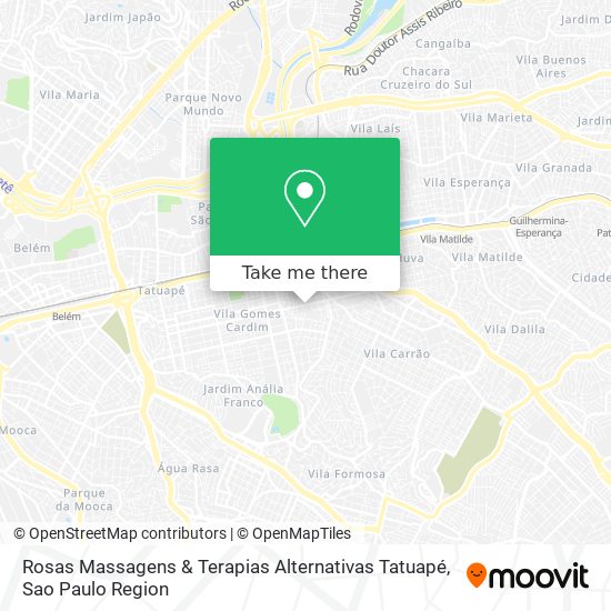 Rosas Massagens & Terapias Alternativas Tatuapé map