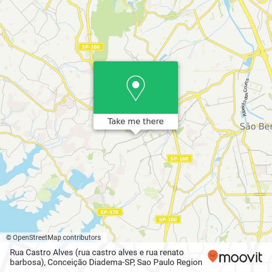 Mapa Rua Castro Alves (rua castro alves e rua renato barbosa), Conceição Diadema-SP