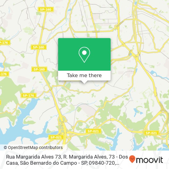 Mapa Rua Margarida Alves 73, R. Margarida Alves, 73 - Dos Casa, São Bernardo do Campo - SP, 09840-720, Brasil