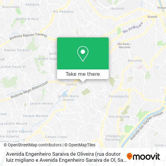 Mapa Avenida Engenheiro Saraiva de Oliveira