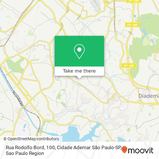 Mapa Rua Rodolfo Bord, 100, Cidade Ademar São Paulo-SP