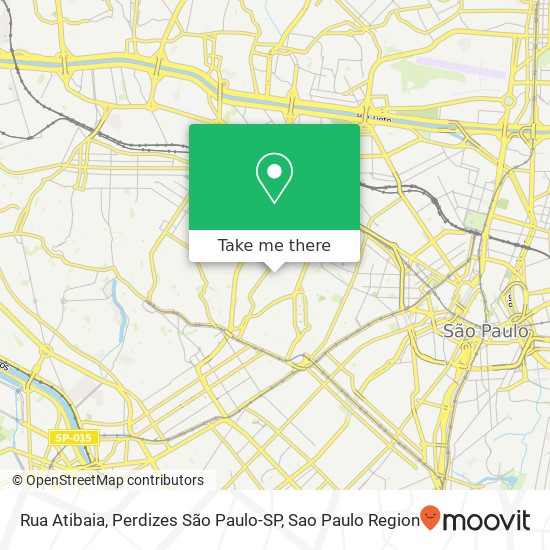Mapa Rua Atibaia, Perdizes São Paulo-SP