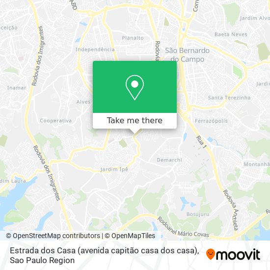 Mapa Estrada dos Casa (avenida capitão casa dos casa)