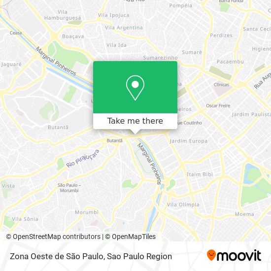 Zona Oeste de São Paulo map