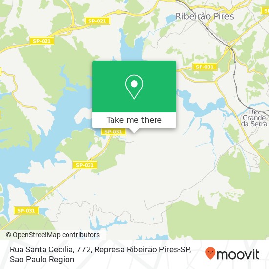 Rua Santa Cecília, 772, Represa Ribeirão Pires-SP map