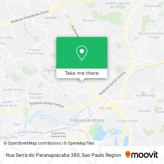 Mapa Rua Serra do Paranapiacaba 380