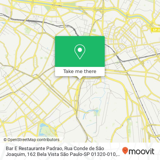 Mapa Bar E Restaurante Padrao, Rua Conde de São Joaquim, 162 Bela Vista São Paulo-SP 01320-010