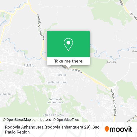 Rodovia Anhanguera (rodovia anhanguera 29) map