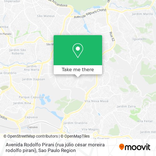 Mapa Avenida Rodolfo Pirani (rua júlio césar moreira rodolfo pirani)