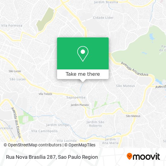Mapa Rua Nova Brasília 287