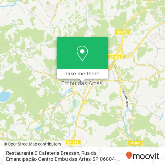 Mapa Restaurante E Cafeteria Bressan, Rua da Emancipação Centro Embu das Artes-SP 06804-000