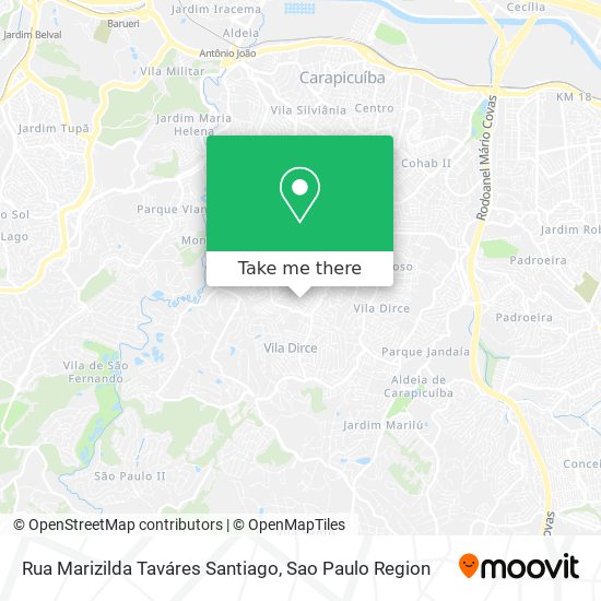 Mapa Rua Marizilda Taváres Santiago